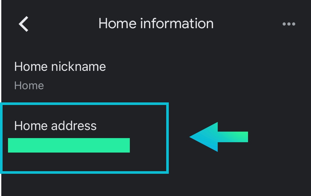 Select Home address